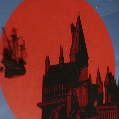 Umělecká reprodukce Harryho Pottera Transport do Bradavic Limitovaná edice Fan-Cel 36 x 28 cm