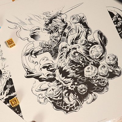 Dungeons & Dragons Lithograph 7-set 36 x 28 cm