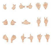 Originální díly pro figurky panenek Nendoroid Hand Parts Set 02 (Almond Milk)