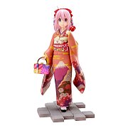 Laid-Back Camp PVC socha 1/7 Nadeshiko Kagamihara Furisode Ver. 21 cm