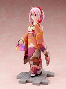 Laid-Back Camp PVC socha 1/7 Nadeshiko Kagamihara Furisode Ver. 21 cm