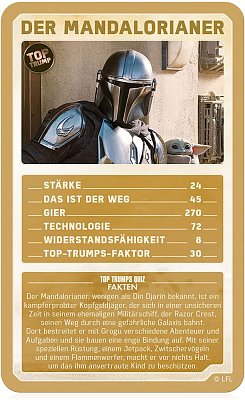 Star Wars Mandalorian karetní hra Nejlepší Trumps Quiz *německá verze*