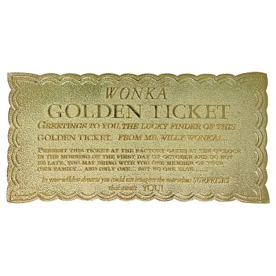 Willy Wonka & the Chocolate Factory Replica Mini Golden Ticket