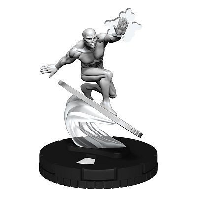 Nenabarvené miniaturní stříbrné pouzdro na surfaře Marvel HeroClix Deep Cuts (4)
